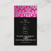 PixDezines Haute Coutour Damask、シルバー 名刺 (裏面)