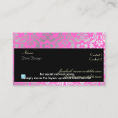 PixDezines Haute Coutour Damask、シルバー 名刺 (裏面)