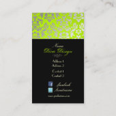 PixDezines Haute Coutour Damask、フェイクSilver 名刺 (裏面)