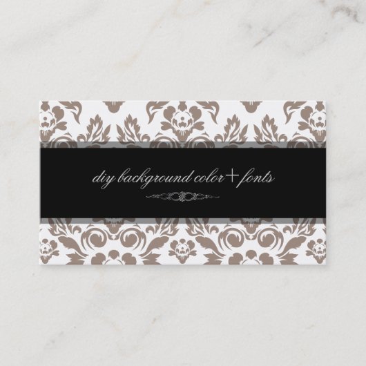 PixDezines Haute Coutour Damask/diy背景 名刺 (正面)