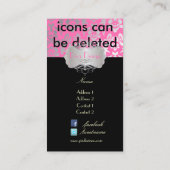 PixDezines Haute Coutour Damask、Silver/フェイクDIY 名刺 (裏面)