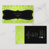 PixDezines Haute Coutouur Damask，パール 名刺 (正面/裏面)