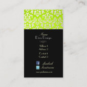 PixDezines Haute Coutouur Damask，パール 名刺 (裏面)