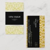 PixDezines Haute Coutouur Damask，パール 名刺 (正面/裏面)