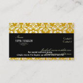 PixDezines Haute Coutouur Damask，パール 名刺 (裏面)