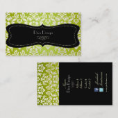 PixDezines Haute Coutouur Damask,パール 名刺 (正面/裏面)