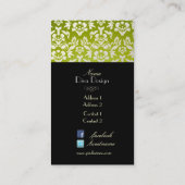 PixDezines Haute Coutouur Damask,パール 名刺 (裏面)