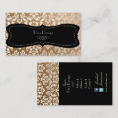 PixDezines Haute Coutouur Damask，パール 名刺 (正面/裏面)