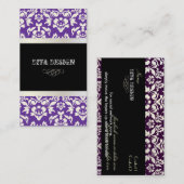 PixDezines Haute Coutouur Damask,パール 名刺 (正面/裏面)