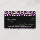 PixDezines Haute Coutouur Damask,パール 名刺 (裏面)