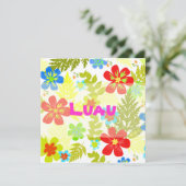 PixDezines hawaiのジャングル/DIYの背景色 招待状 (スタンド正面)