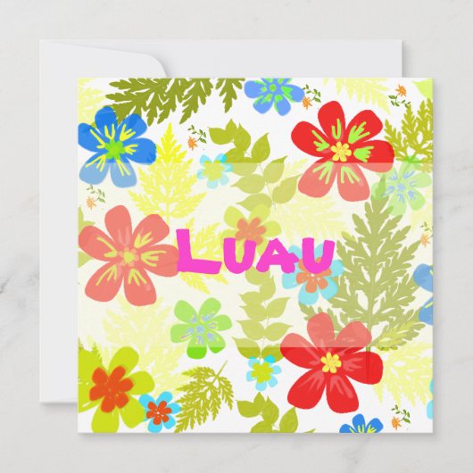 PixDezines hawaiのジャングル/DIYの背景色 招待状 (正面)