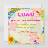 PixDezines hawaiのジャングル/DIYの背景色 招待状 (裏面)