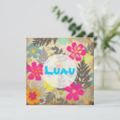 PixDezines hawaiのジャングル/DIYの背景色 招待状 (スタンド正面)