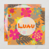 PixDezines hawaiのジャングル/DIYの背景色 招待状 (正面/裏面)