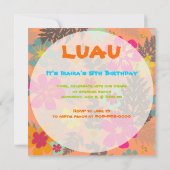 PixDezines hawaiのジャングル/DIYの背景色 招待状 (裏面)