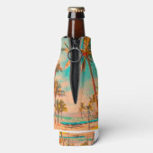 PixDezines Hawaii/ヴィンテージ/ビーチ/ティール(緑がかった色) ボトルクーラー (ボトル裏面)