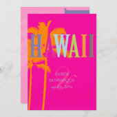 PixDezines hawaii+palm/DIY背景色 招待状 (正面/裏面)