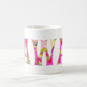 PixDezines Hawaii Pineapple Collage水彩 コーヒーマグカップ (中央)