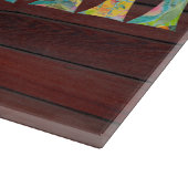 PixDezines Hawaii, TIKIタイポグラフィ+ウッドテクスチャ カッティングボード (角)