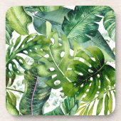 PixDezines Hawaiian Jungle Lush Green Foliage コースター (正面)