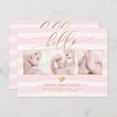 PixDezines Hello Birth発表/ストライプ 案内ポストカード (正面/裏面)