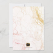 PixDezines Hensパーティーフェイクバラ金ゴールドスクリプト+大理石 招待状 (裏面)