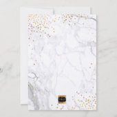 PixDezines Hens大理石パーティーフェイク金ゴールド紙吹雪 招待状 (裏面)