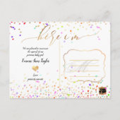 PixDezines Here I'm Birth Announcement/紙吹雪 案内ポストカード (裏面)