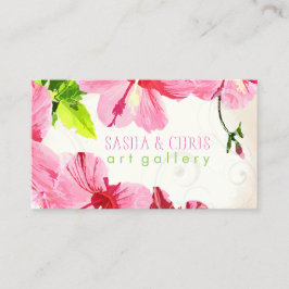 PixDezines hibiscus/デジタル水色/古い紙 名刺