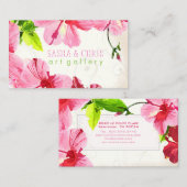 PixDezines hibiscus/デジタル水色/古い紙 名刺 (正面/裏面)