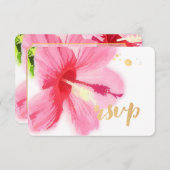 PixDezines hibiscus/フローラ/rsvp 出欠カード (正面/裏面)