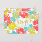 PixDezines hibiscus/フローラ/rsvp 出欠カード (正面/裏面)
