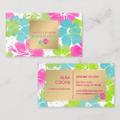 PixDezines Hibiscus/金ゴールドSpecks/DIYの背景 名刺 (正面/裏面)