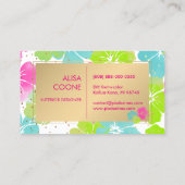 PixDezines Hibiscus/金ゴールドSpecks/DIYの背景 名刺 (裏面)