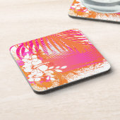 PixDezines hibiscus/DIY背景色 コースター (左側)
