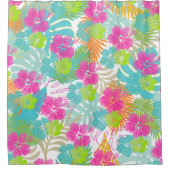 PixDezines Hibiscus/Rain forest/DIY Background シャワーカーテン (正面)