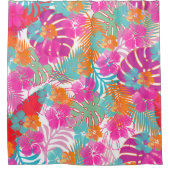 PixDezines Hibiscus/Rain forest/DIY Background シャワーカーテン (正面)