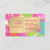 PixDezines hibiscus/rainforest/DIYの背景 名刺 (裏面)