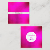 PixDezines Hot+Flashy Pink、Pearly White スクエア名刺 (正面/裏面)