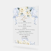 PixDezines Ice Blue Hyde Alabasterバラメニュー アクリルサイン (傾斜)