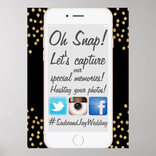 PixDezines iPhoneハッシュタグ米国イベント用サイン ポスター (正面)