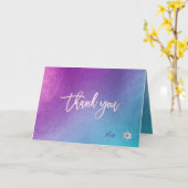 PixDezines Iridescentブルーグラデーションヴィオール✡ありがとうございます カード (黄色い花)