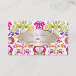 PixDezines isabella damask/数々の-color 名刺
