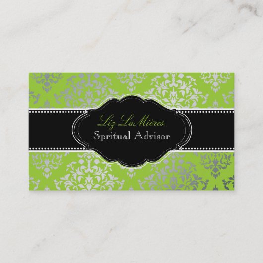 PixDezines Josephine Damask/DIY背景色！ 名刺 (正面)