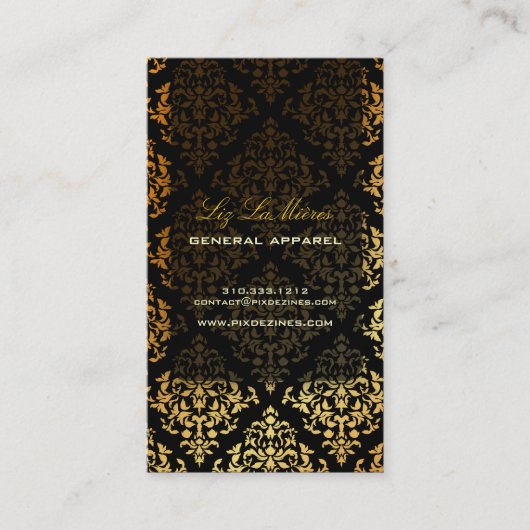 PixDezines Josephine Damask/DIY背景色 名刺 (正面)