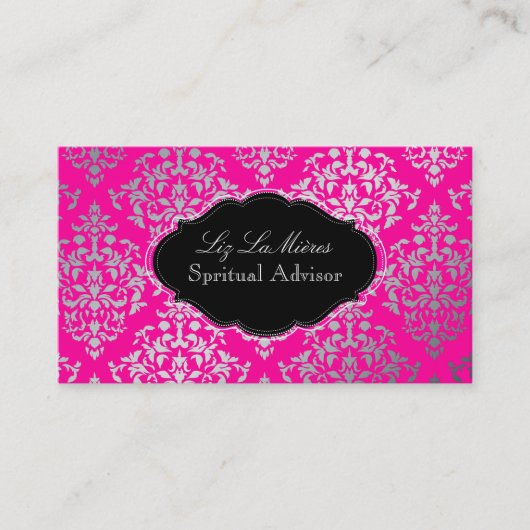 PixDezines Josephine Damask/DIY背景 名刺 (正面)