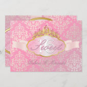 PixDezines josephine damask sweet 16/tiara 招待状 (正面/裏面)