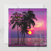 PixDezines Kaui Sunset+Swirls/トロピカルウェディング 招待状 (正面)