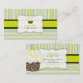 PixDezines kelilymeカップケーキ+ストライプ 名刺 (正面/裏面)